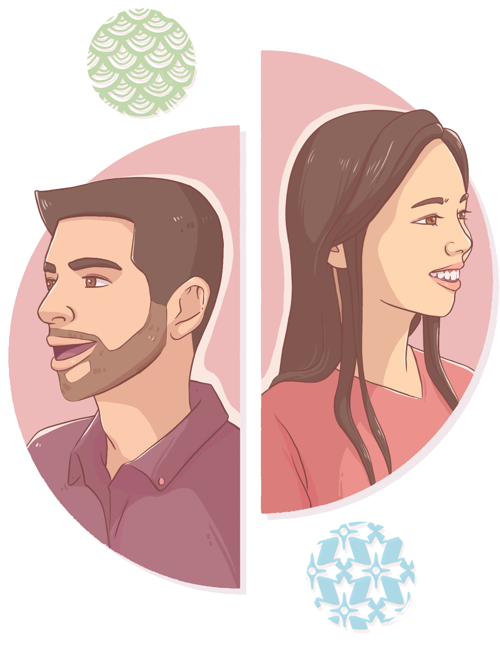 Illustration of Niko and Chie